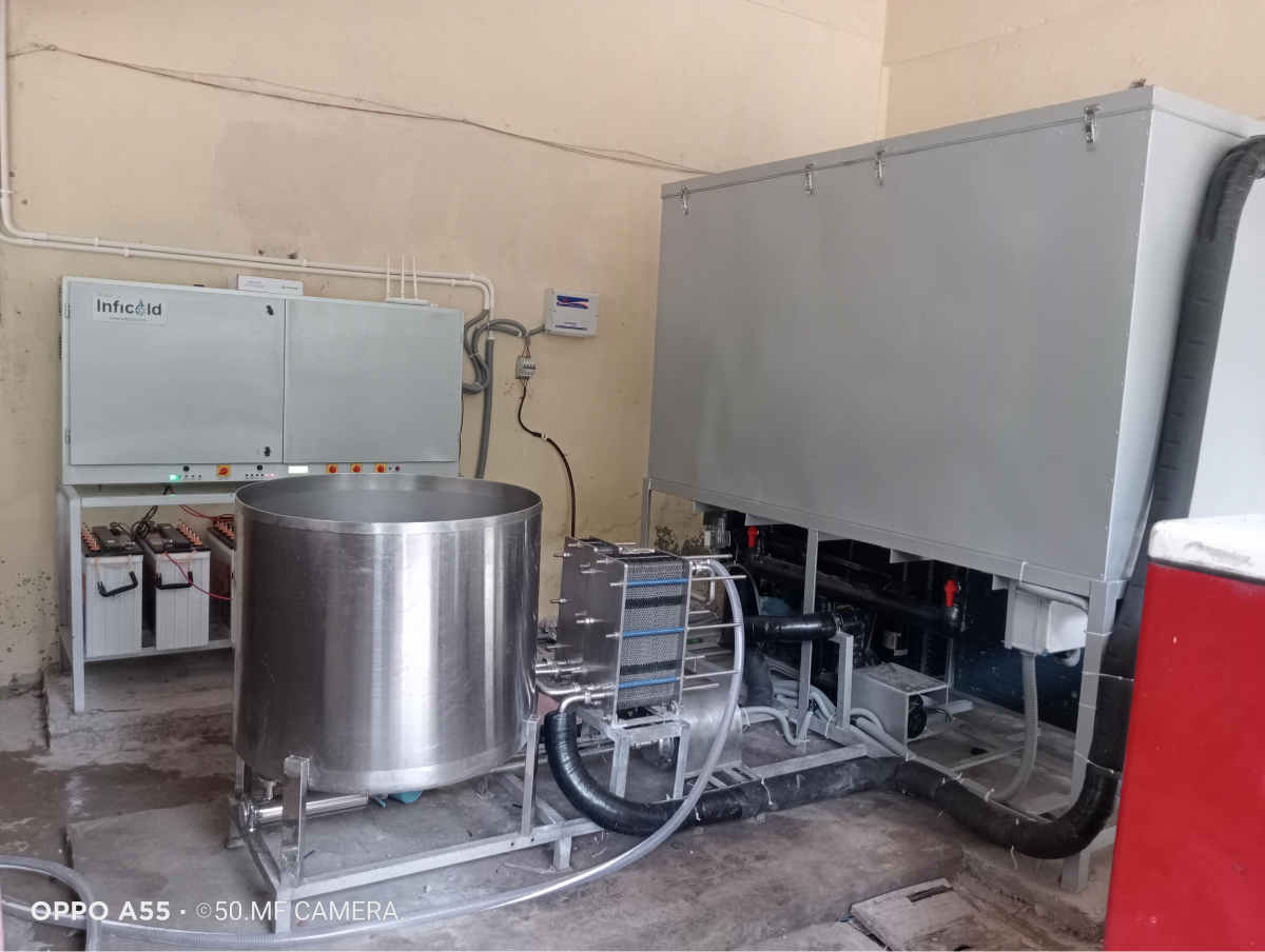 newly installed Inficold milk chiller