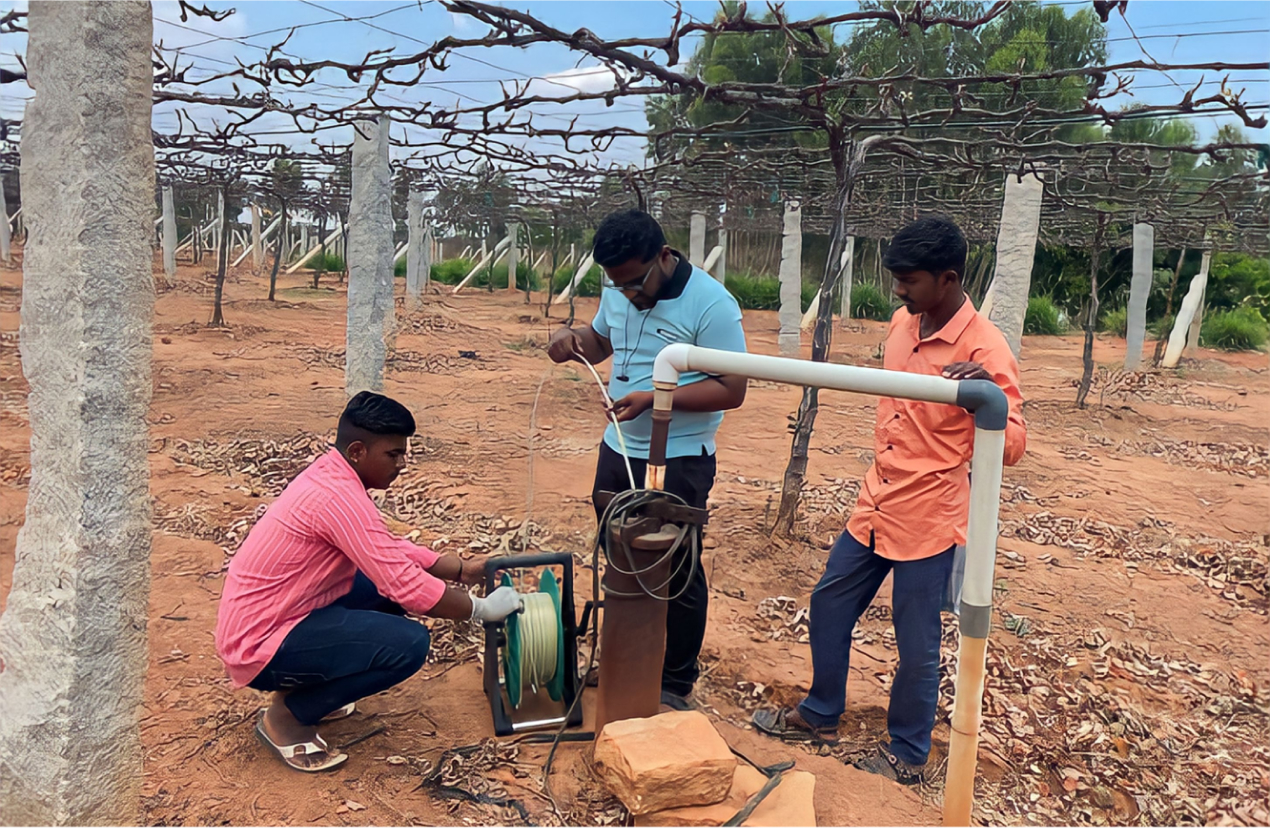 Monitoring borewell in Doddaballapura district, to check for depth, water levels, temperature and water quality indicators such as pH and TDS.